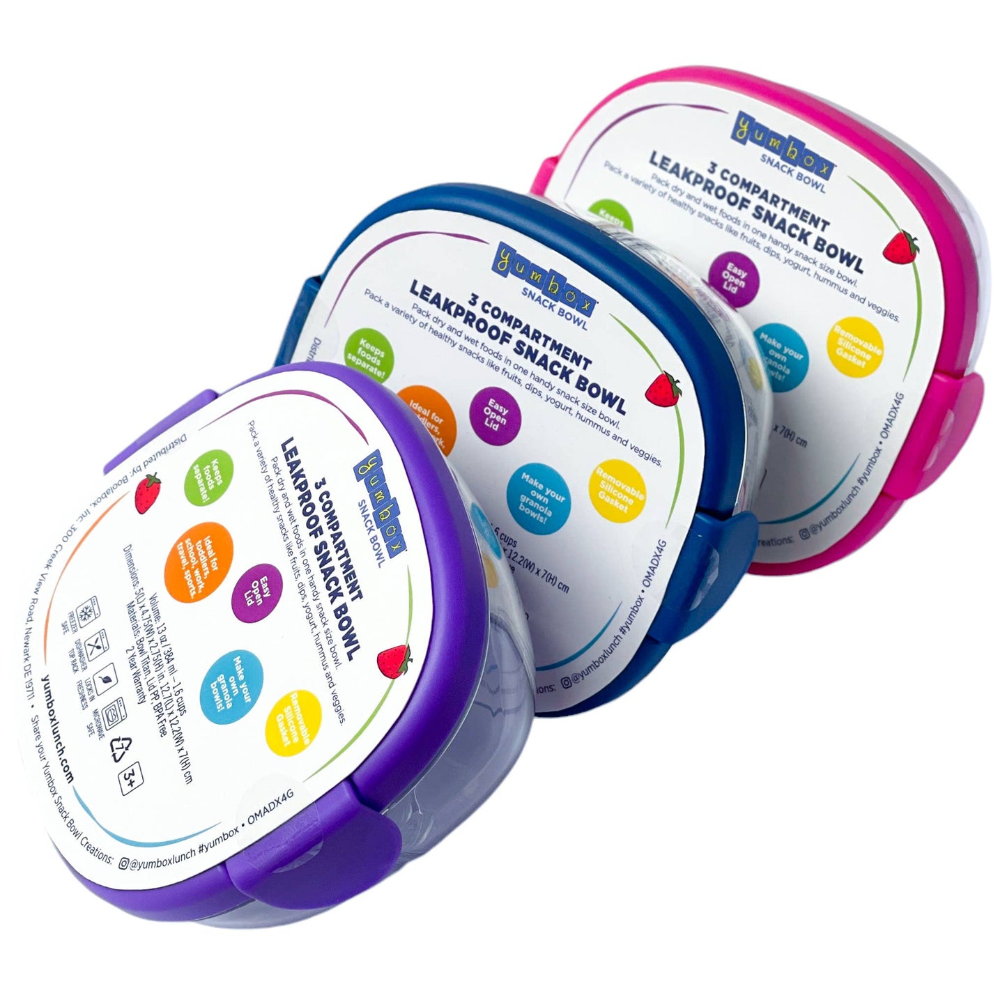 Yumbox - Compact Leakproof Snack Bowl with 3 Compartments