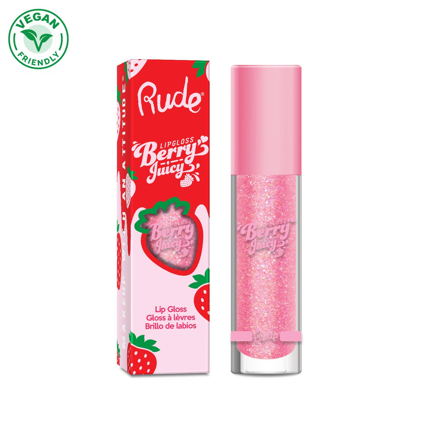 Rude Cosmetics - Berry Juicy Lip Gloss Pink