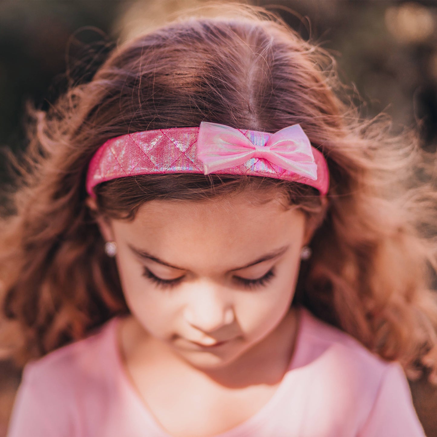Frog Sac - Wide Iridescent Quilted Bow Headband