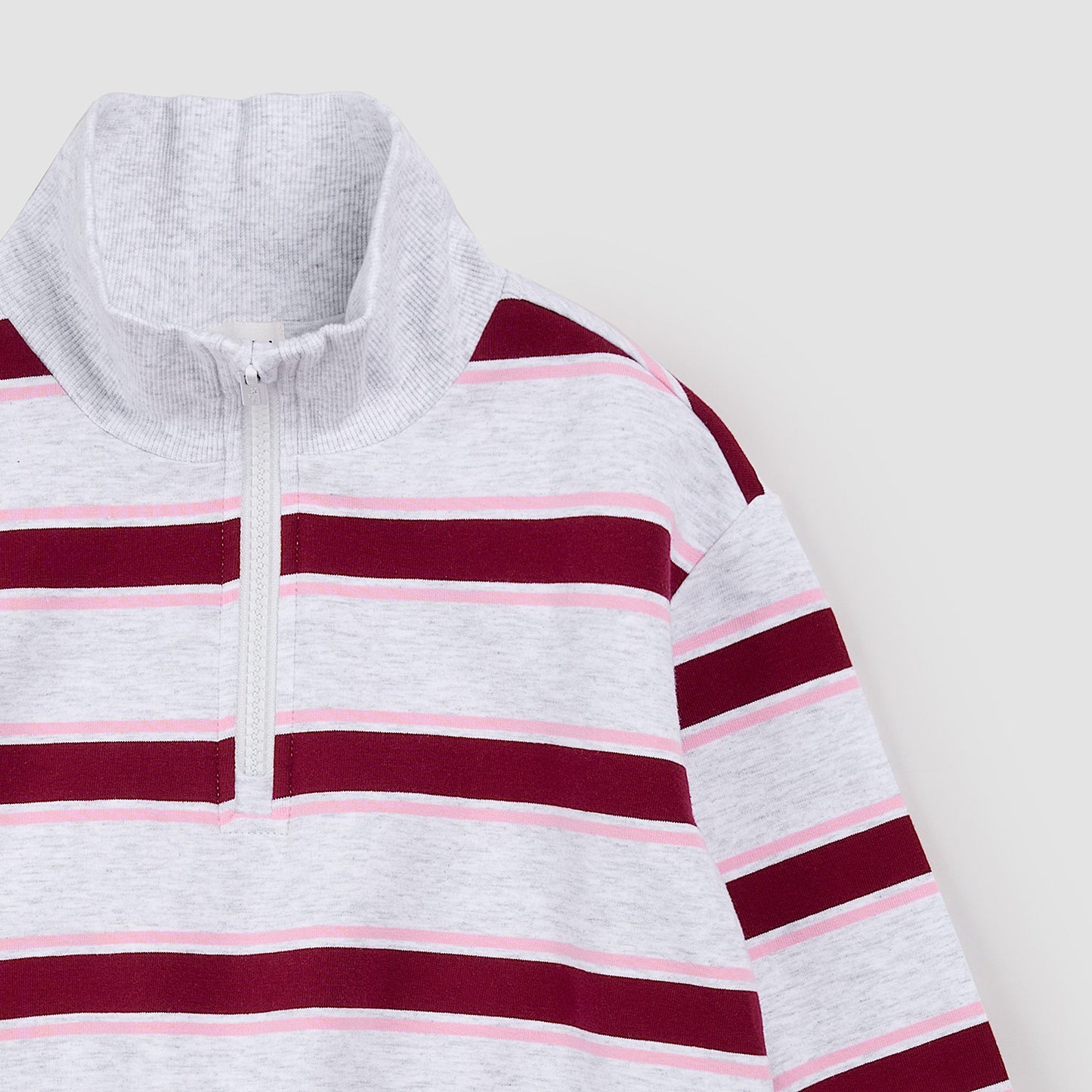 Miles The Label - Quarter Zip Sweatshirt in Light Heather Grey