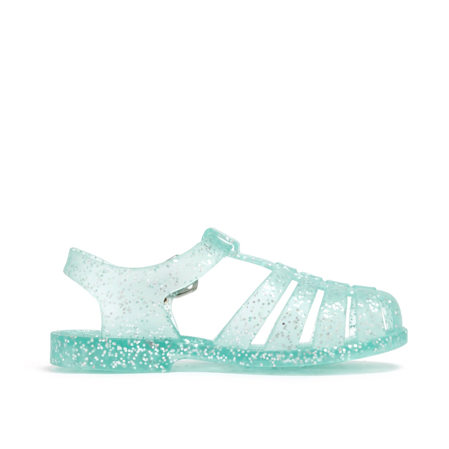 Shooshoos Jelly Sandal : Rainbow Glitter: Green Glitter