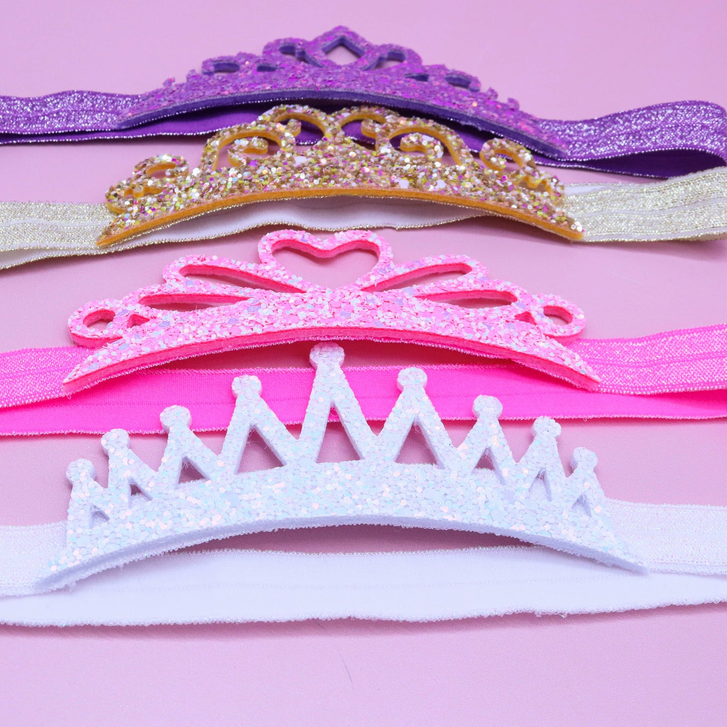 Frog Sac - Stretch Glitter Princess Tiara Headbands