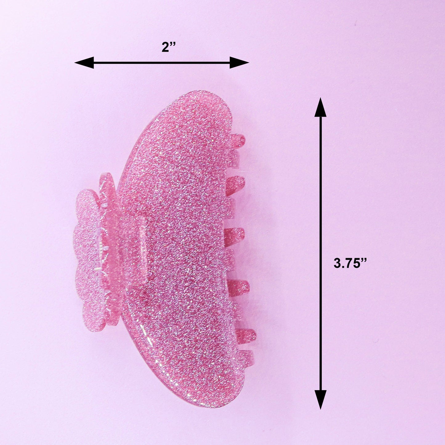 Frog Sac - Medium Round Glitter Hair Claw Clip