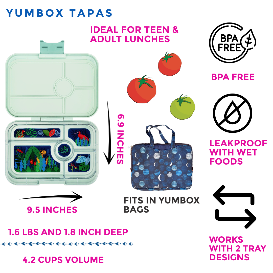 Yumbox - Yumbox Tapas - Leakproof Bento Box 4 or 5 Compartment Trays