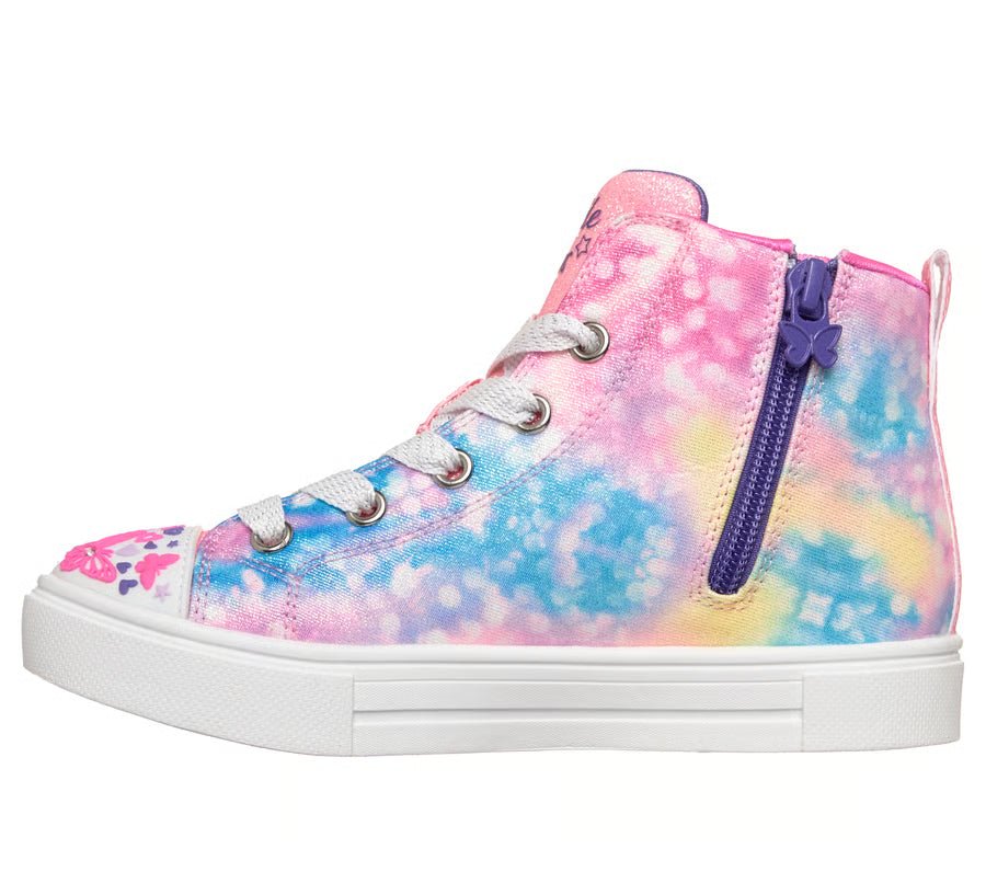 Skechers - Twinkle Sparks: Flutter Daydream Twist Off Laces High Top Light Up Toddler Sneakers
