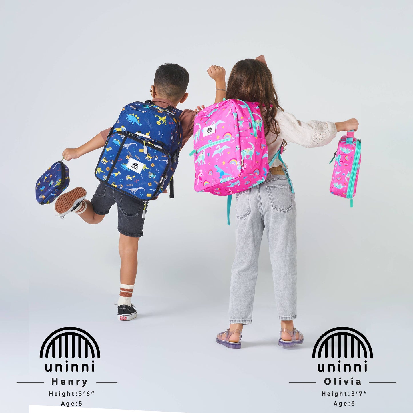 uninni - Ethan Backpack - Blue Dinosaur