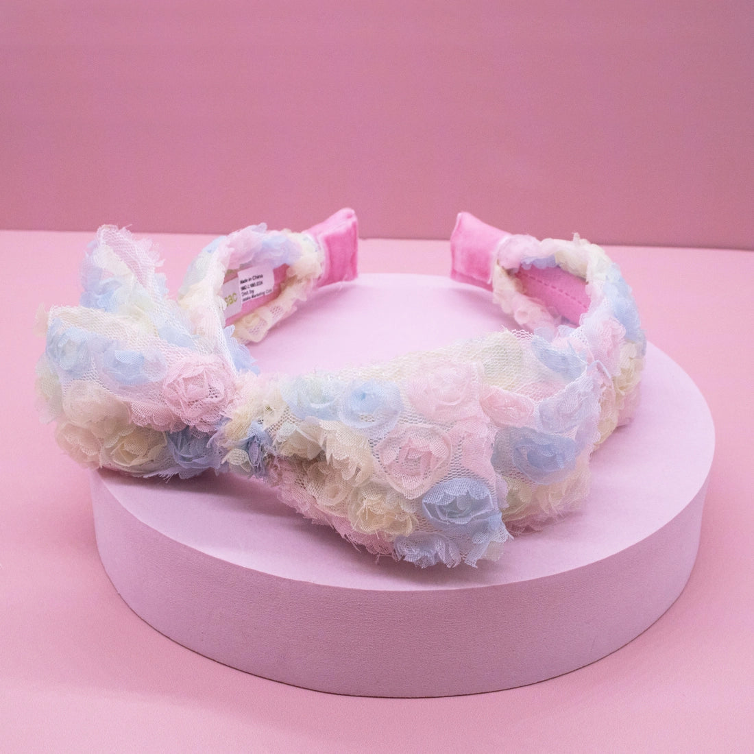 Frog Sac - Big Bow Headband - Double Layer Rainbow Mini Rosette