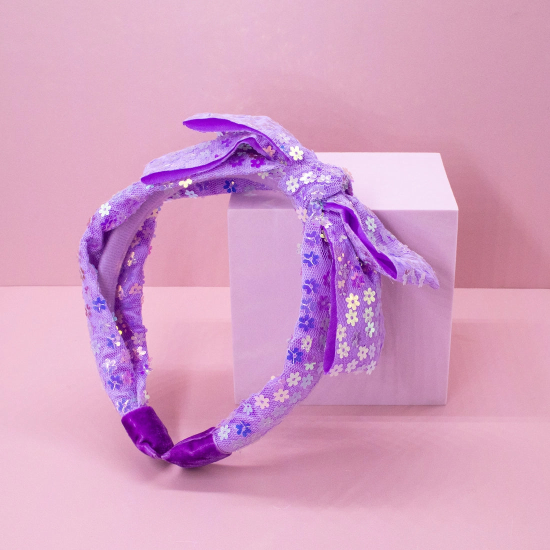 Frog Sac - Big Bow Headband - Double Layer Sequin