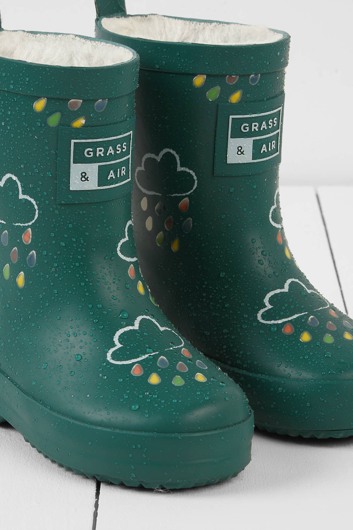 Grass & Air - Ochre Colour-Changing Kids Winter Wellies
