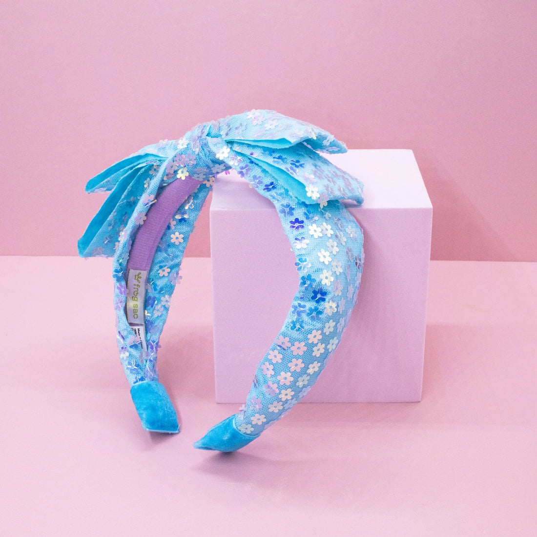 Frog Sac - Big Bow Headband - Double Layer Sequin