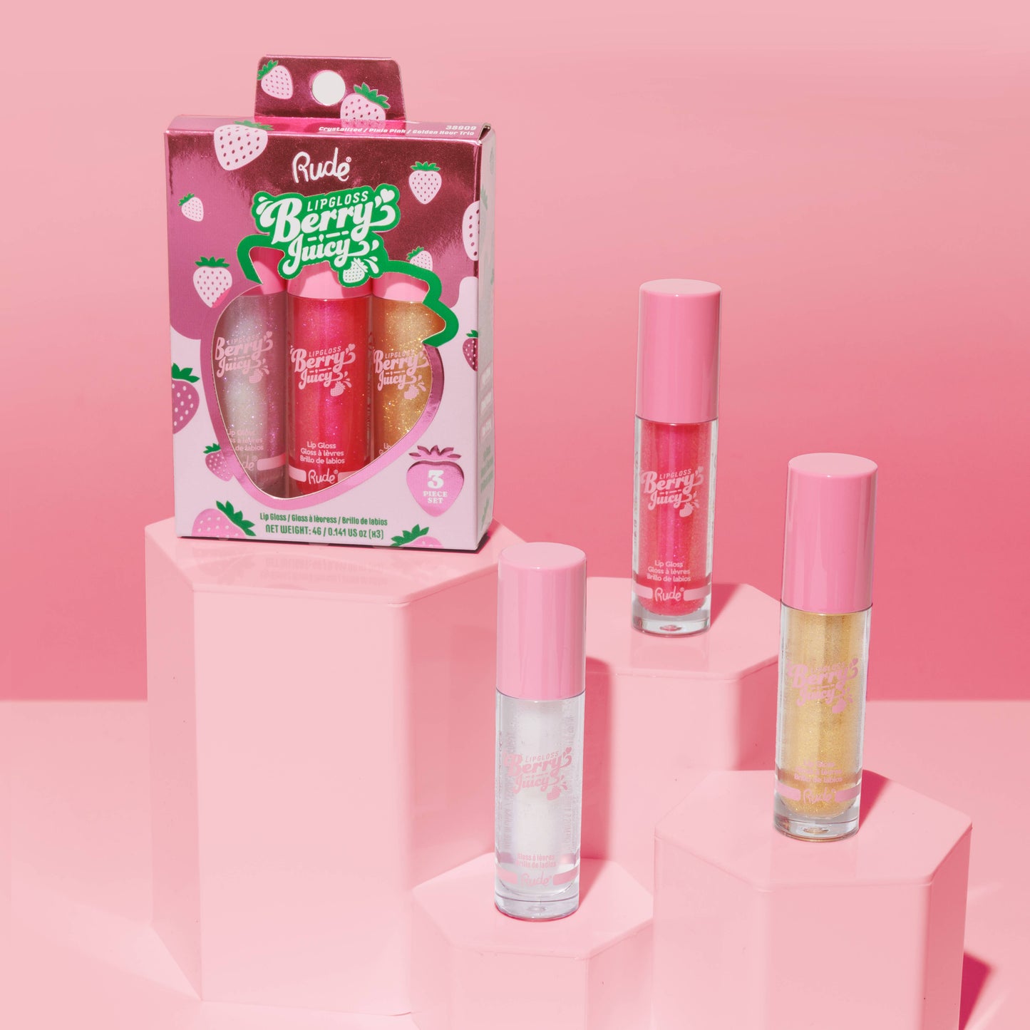 Rude Cosmetics - Berry Juicy Lip Gloss Trio Set