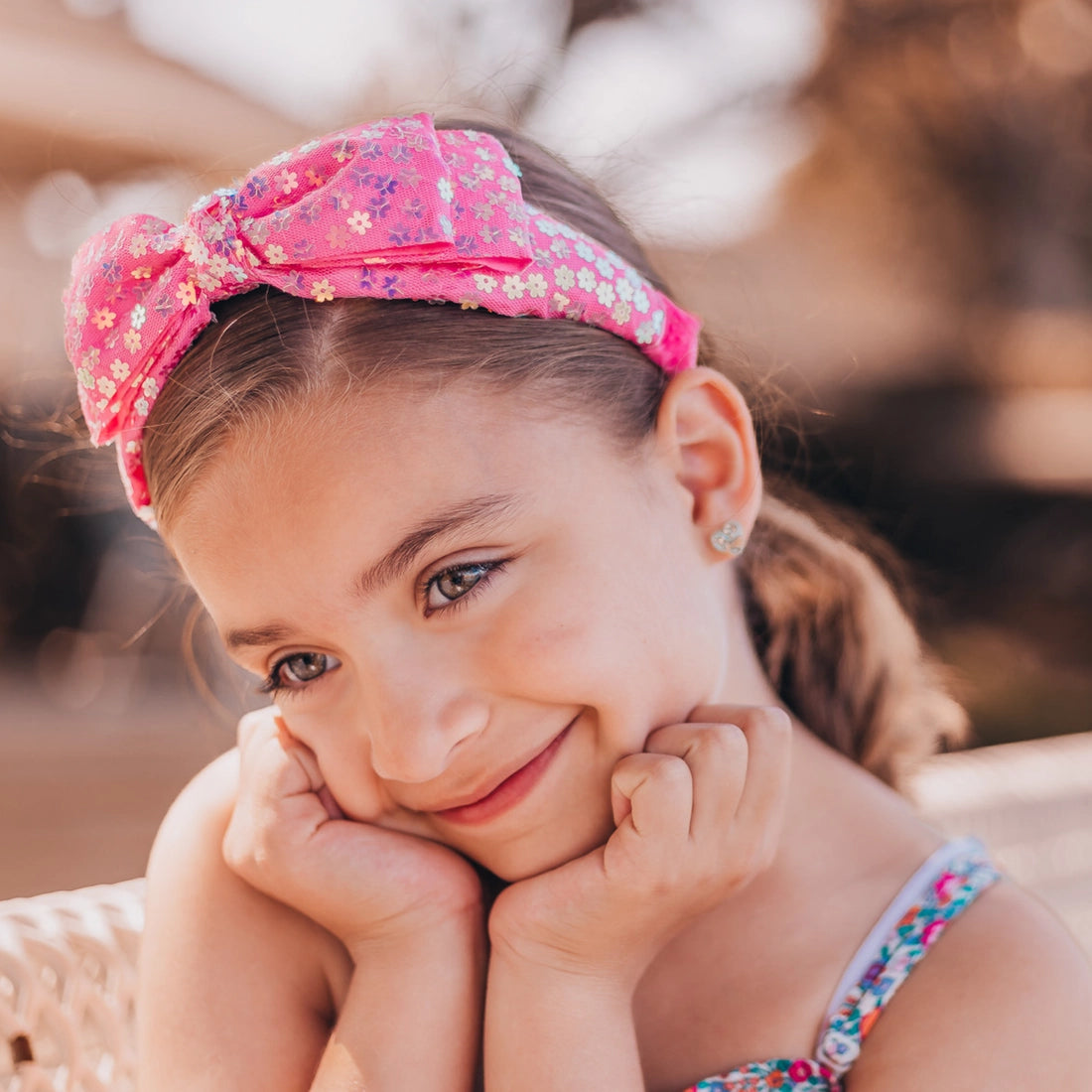 Frog Sac - Big Bow Headband - Double Layer Sequin