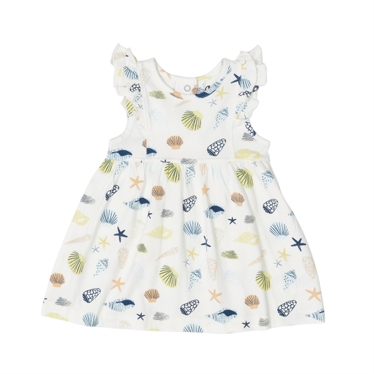 Coccoli Cotton-Modal Dress - Seashells on Cream