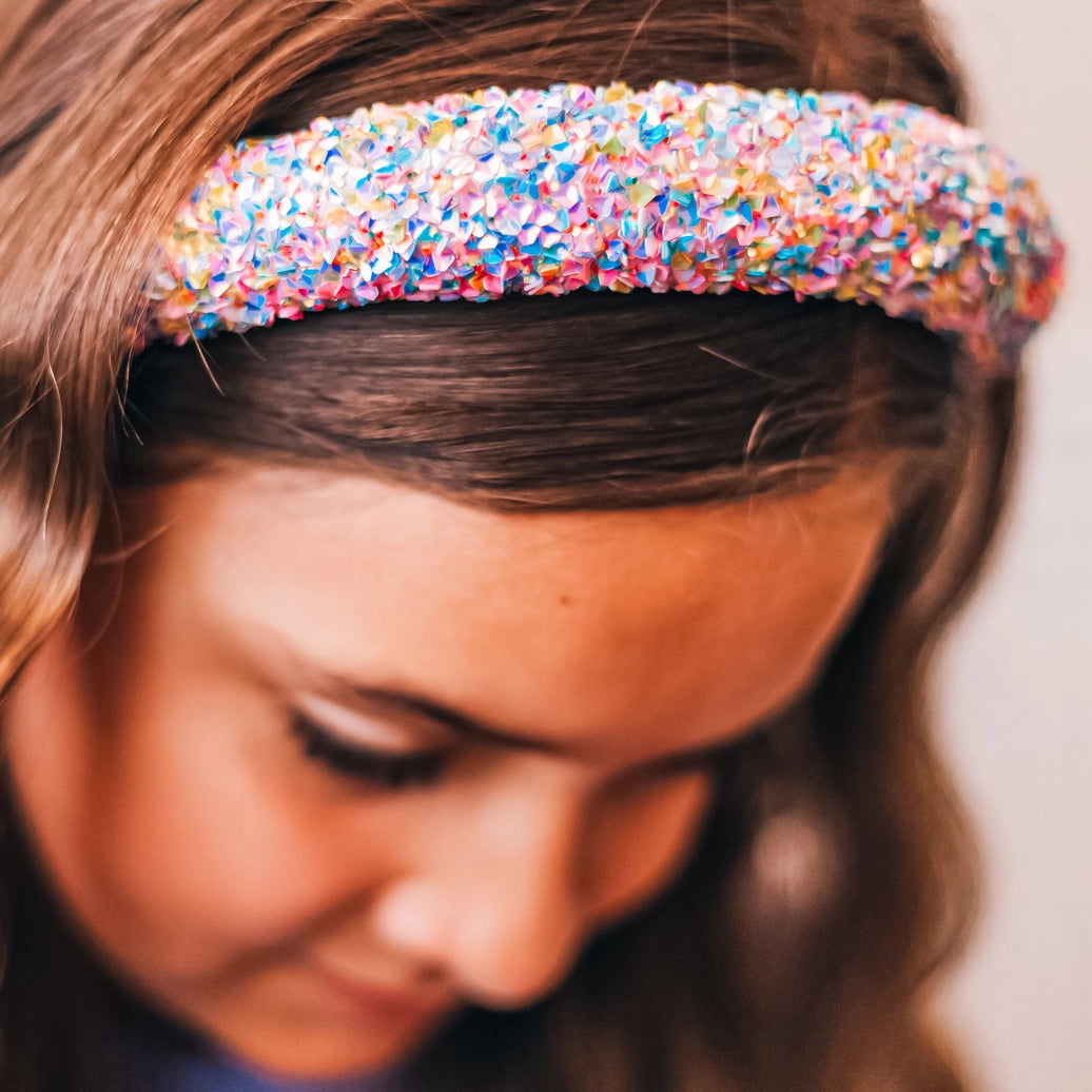 Frog Sac - Kids Padded Headband - Chunky Sequin Hair Band