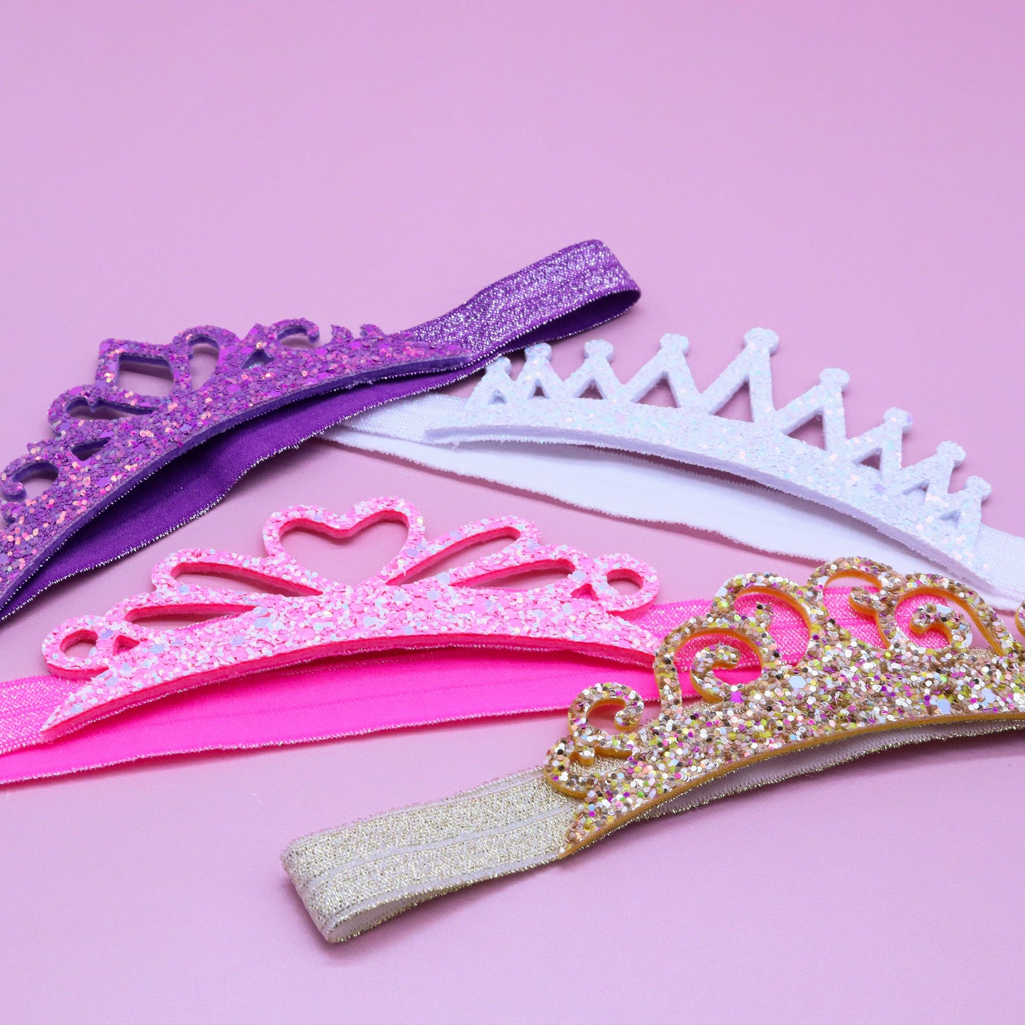 Frog Sac - Stretch Glitter Princess Tiara Headbands