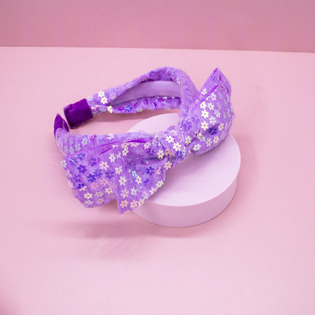 Frog Sac - Big Bow Headband - Double Layer Sequin