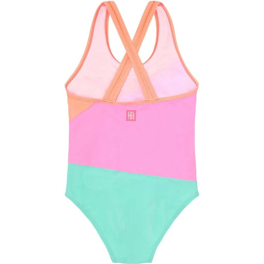 Color Kids - Color Block One-Piece Swimsuit- 6Y