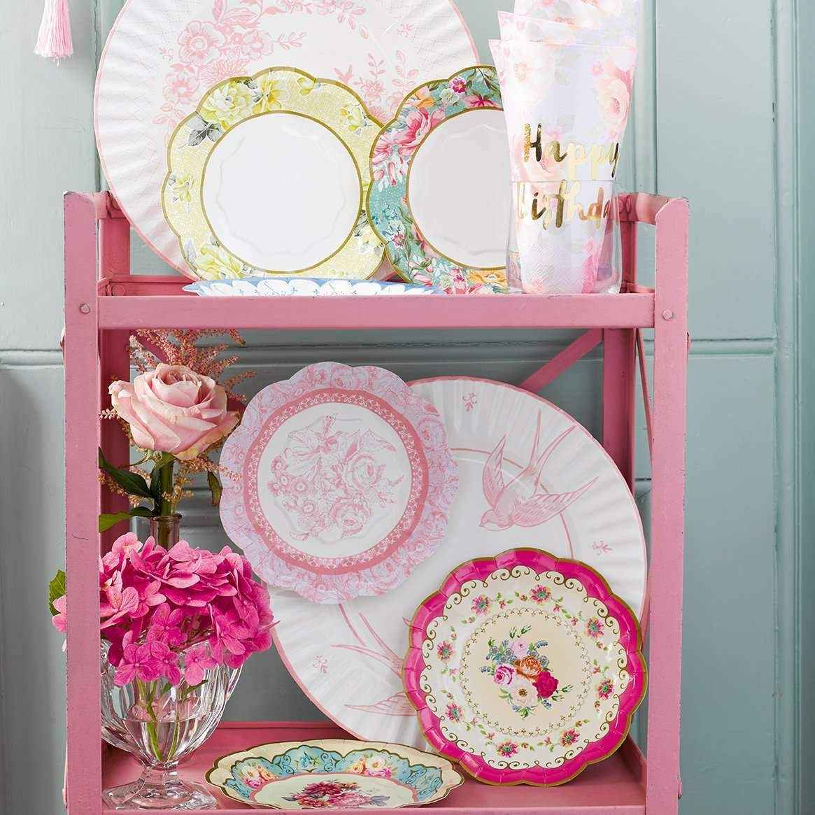 Talking Tables USA - Floral Paper Plates | 12 Pack | Tea Party | Party Plates |