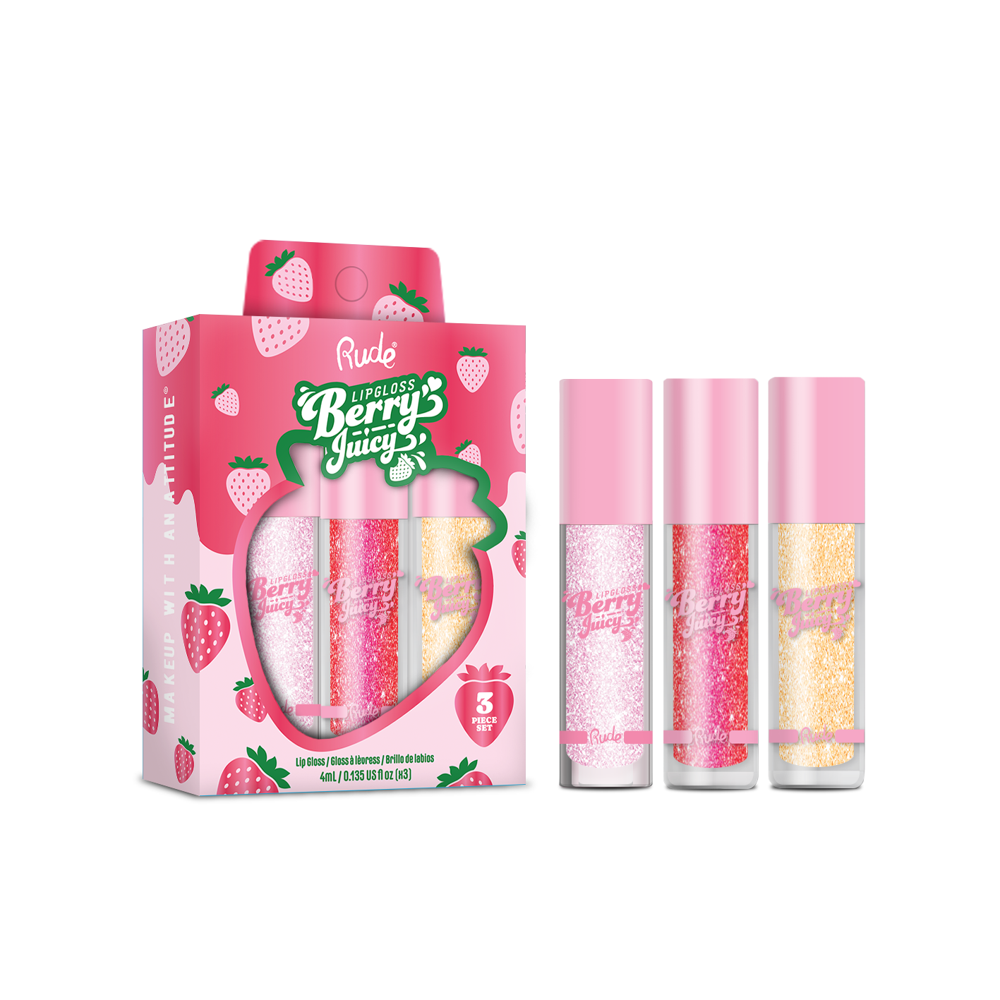 Rude Cosmetics - Berry Juicy Lip Gloss Trio Set