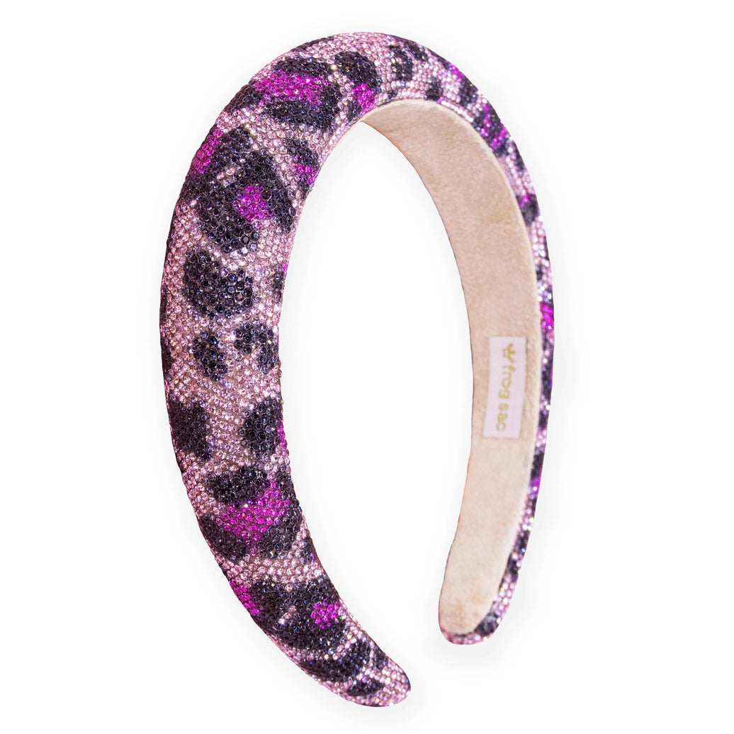 Frog Sac - Rhinestone Headband - Kids Leopard Animal Print Hair Band