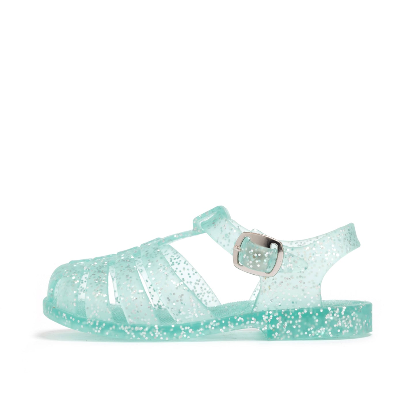 Shooshoos Jelly Sandal : Rainbow Glitter: Green Glitter