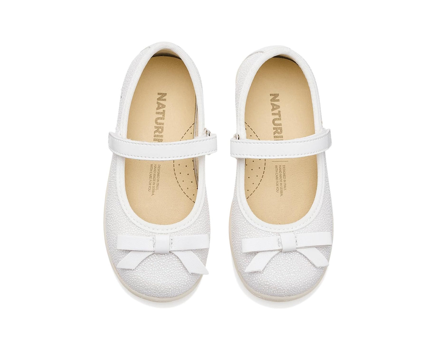Naturino - Claries 2 Canvas  White Mary Jane Shoe Crystals/Sprint