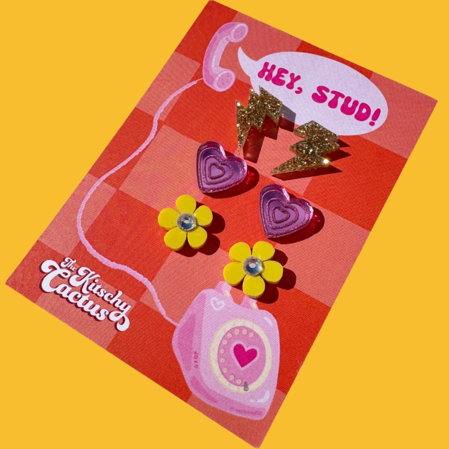 The Kitschy Cactus - Hey, Stud! #1 -Cute Acrylic Stud Earrings