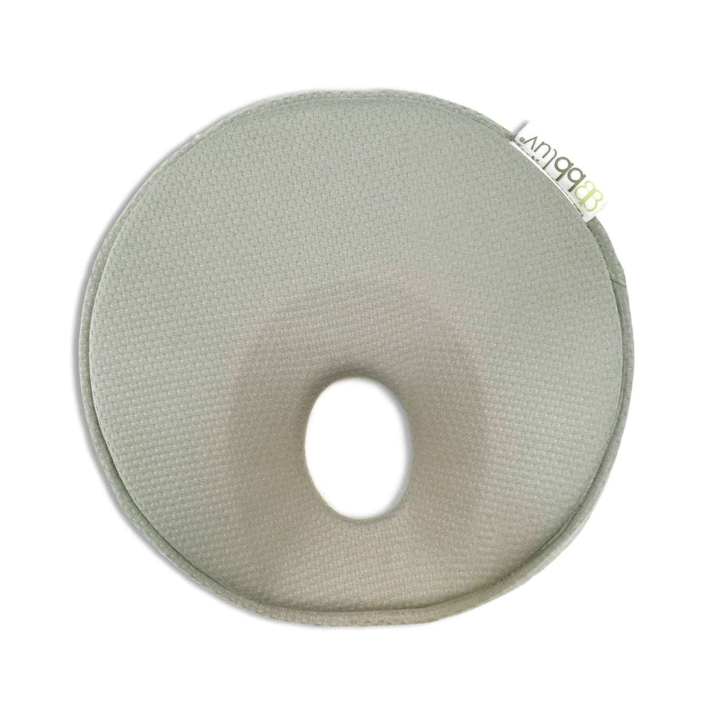 Round donut-shaped pillow on a white background