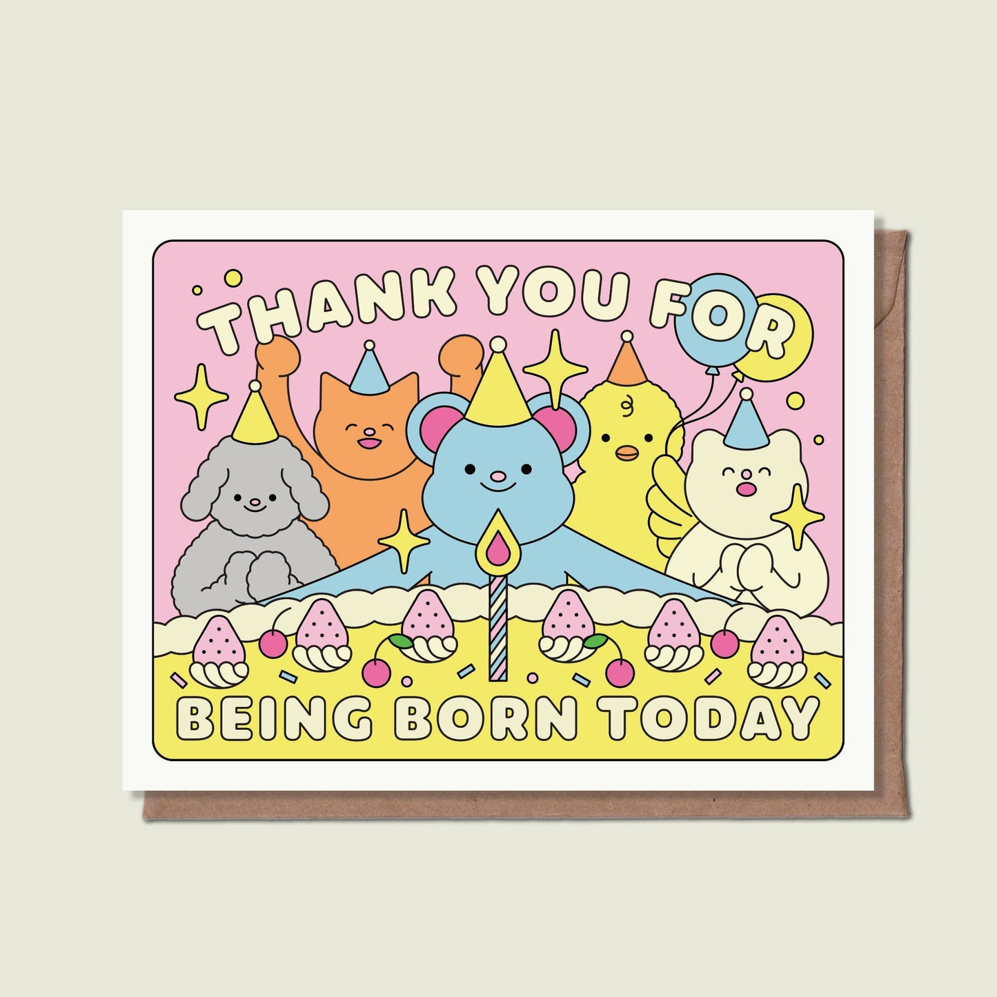 Épée Lapin Studio - Thank You For Being Born Today Greeting Card