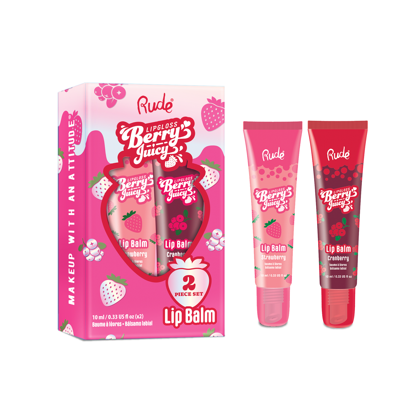 Rude Cosmetics - Berry Juicy Lip Balm Duo Set