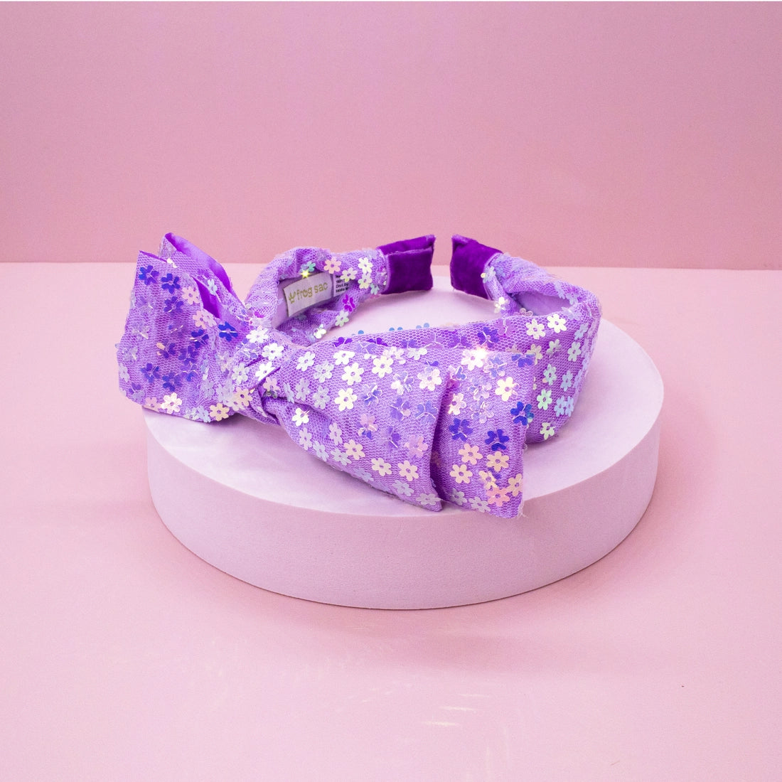 Frog Sac - Big Bow Headband - Double Layer Sequin