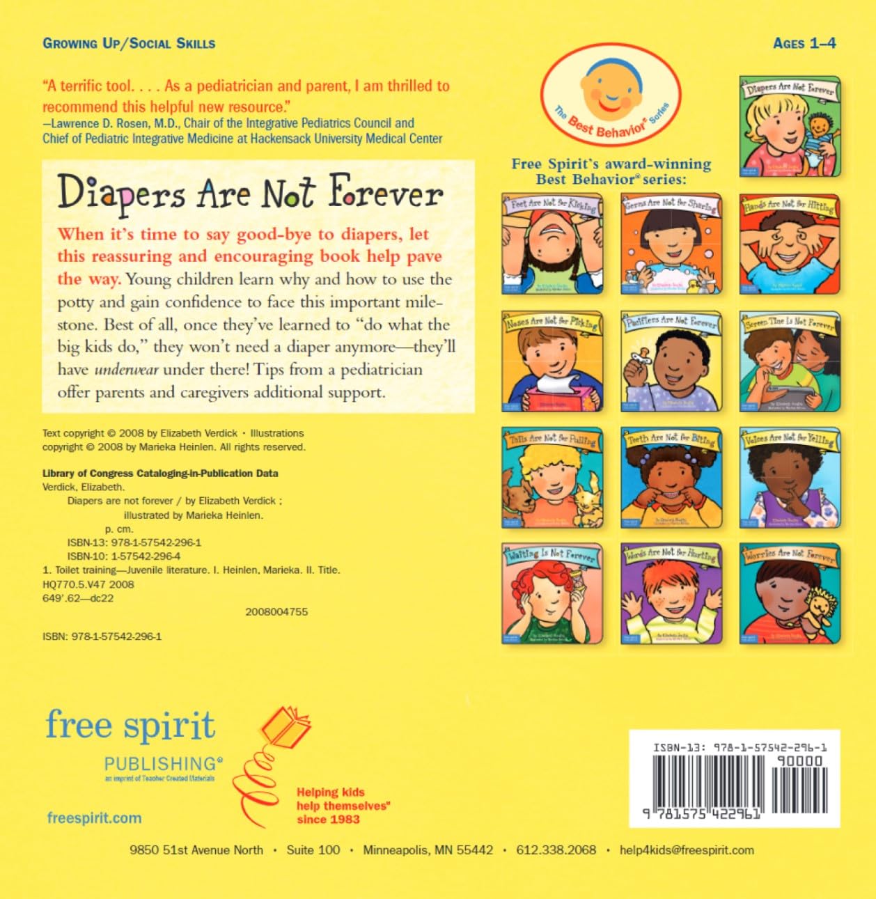 Diapers Are Not Forever Board Book by Elizabeth Verdick & Marieka Heinlen