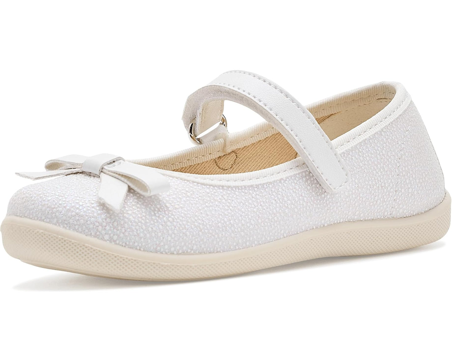 Naturino - Claries 2 Canvas  White Mary Jane Shoe Crystals/Sprint