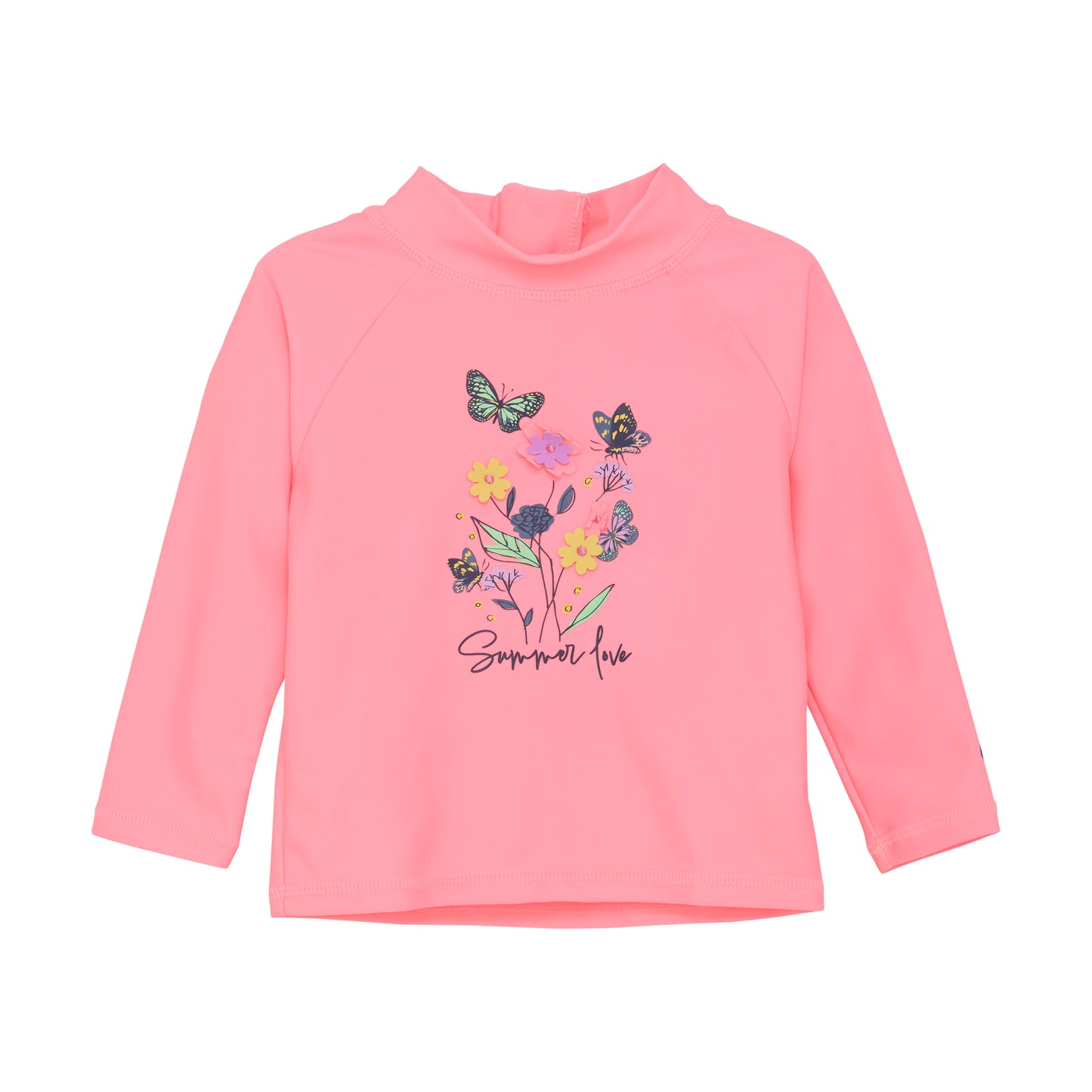 Color Kids UV Long Sleeve Sun Shirt Pink Butterflies & Flowers  - 1Y