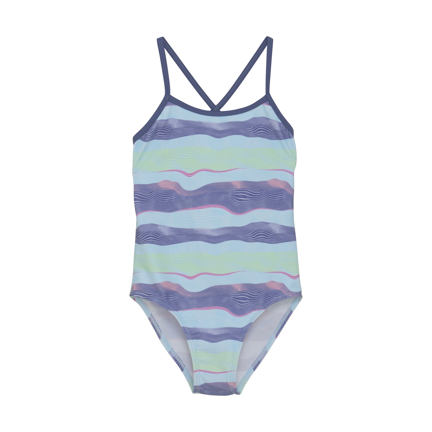 Color Kids 1 pc Swimsuit Blue & Purple Waves - 6Y