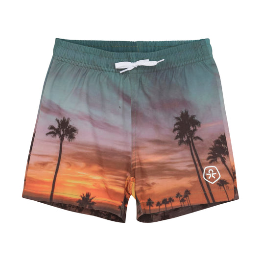 Color Kids Swim Short Palm Tree Print - 6Y