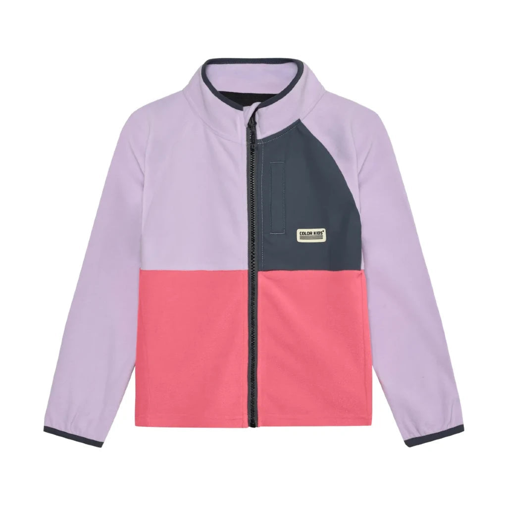 Color Kids - Colorblock Fleece Jacket - 6Y