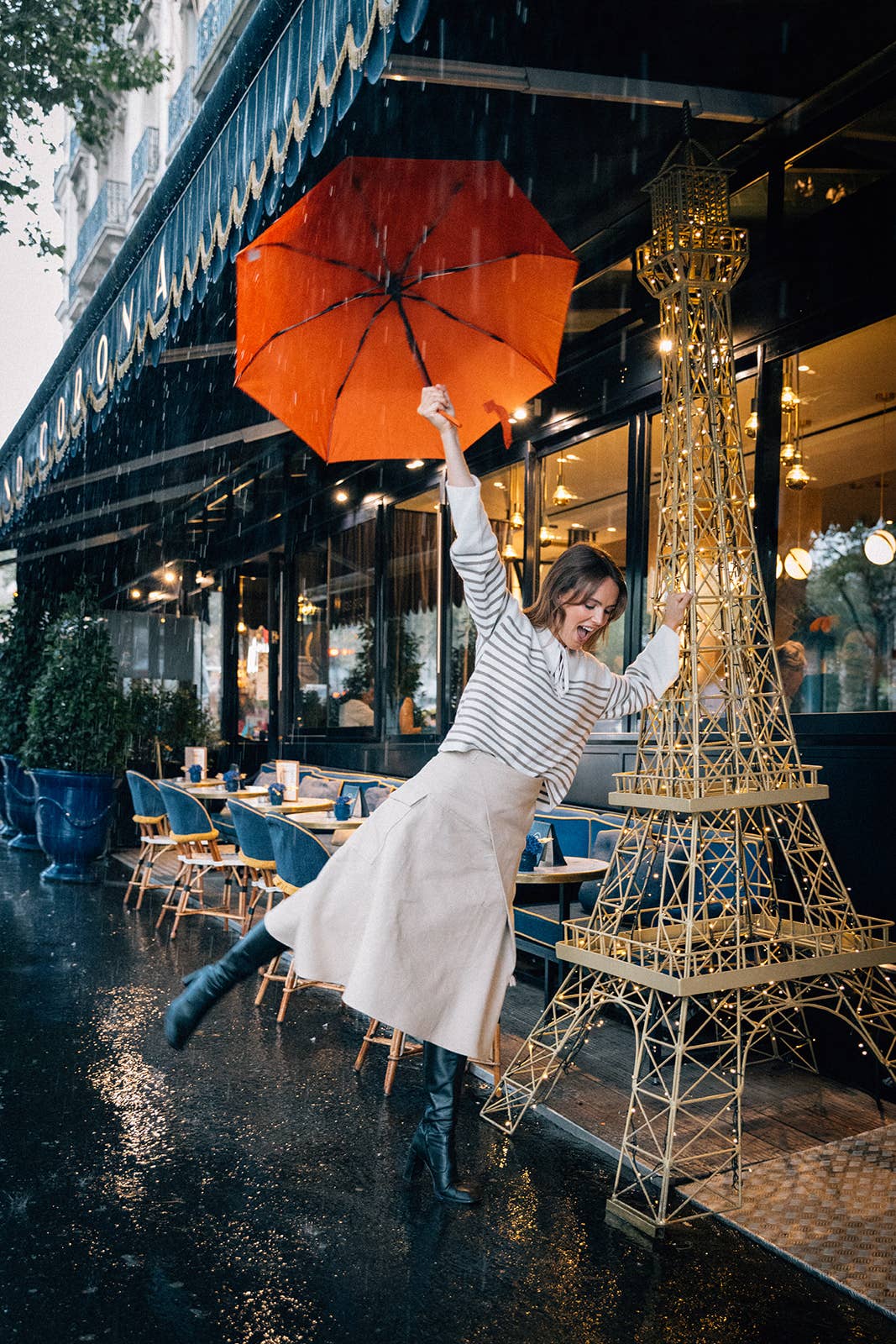 SMATI - Eco-friendly PET Compact Automatic Umbrella Cognac Mist