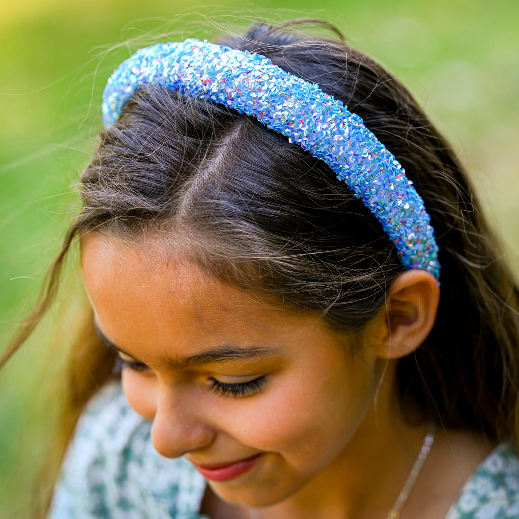 Frog Sac - Kids Padded Headband - Chunky Sequin Hair Band
