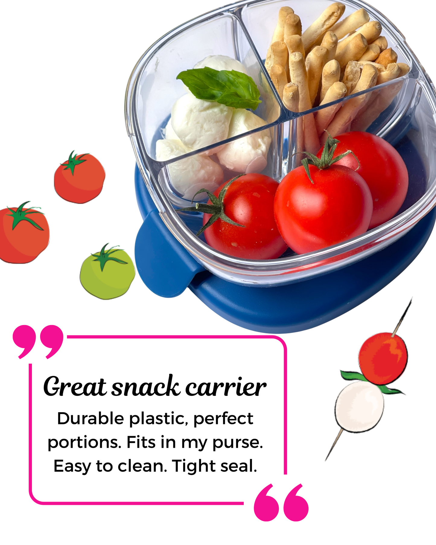 Yumbox - Compact Leakproof Snack Bowl with 3 Compartments