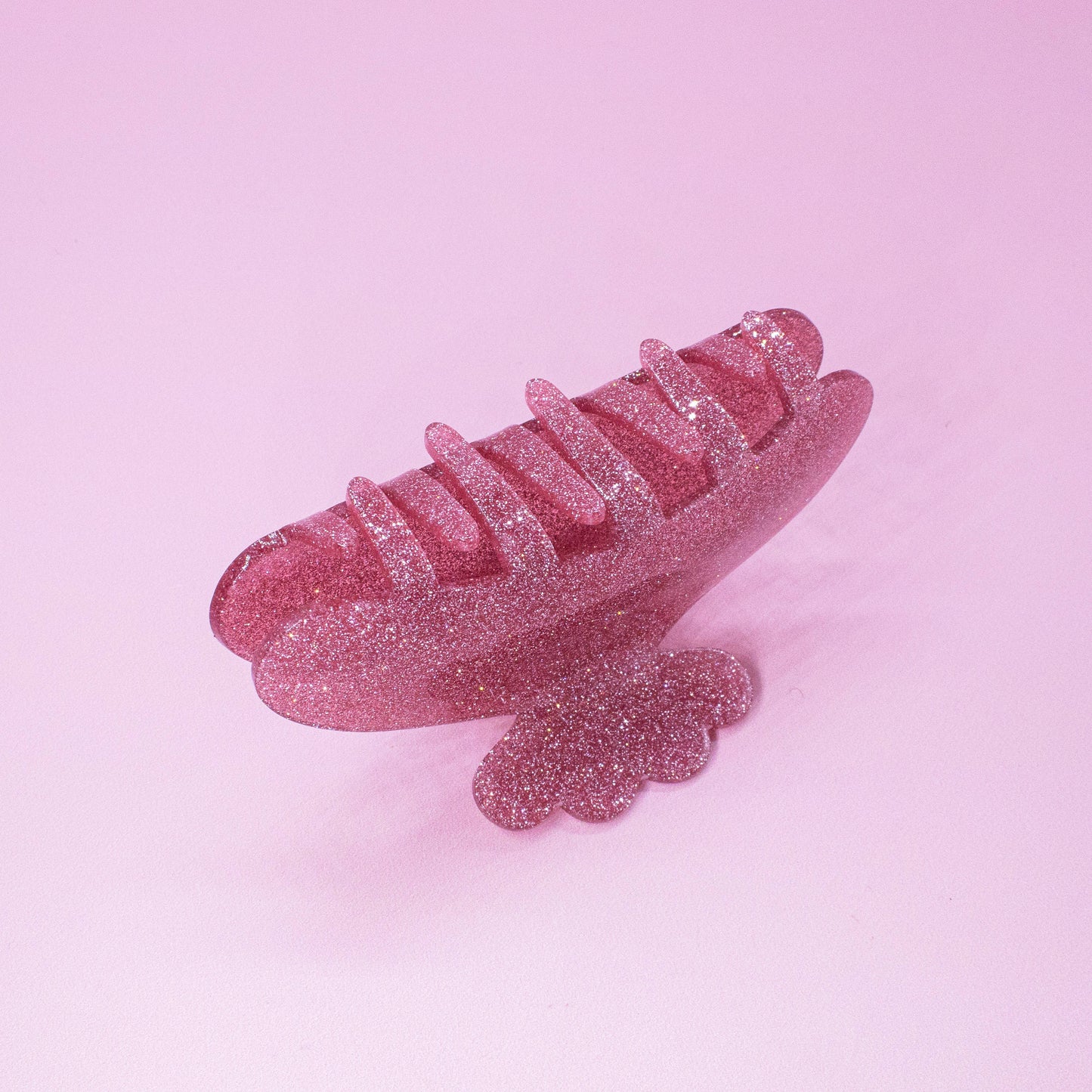 Frog Sac - Medium Round Glitter Hair Claw Clip