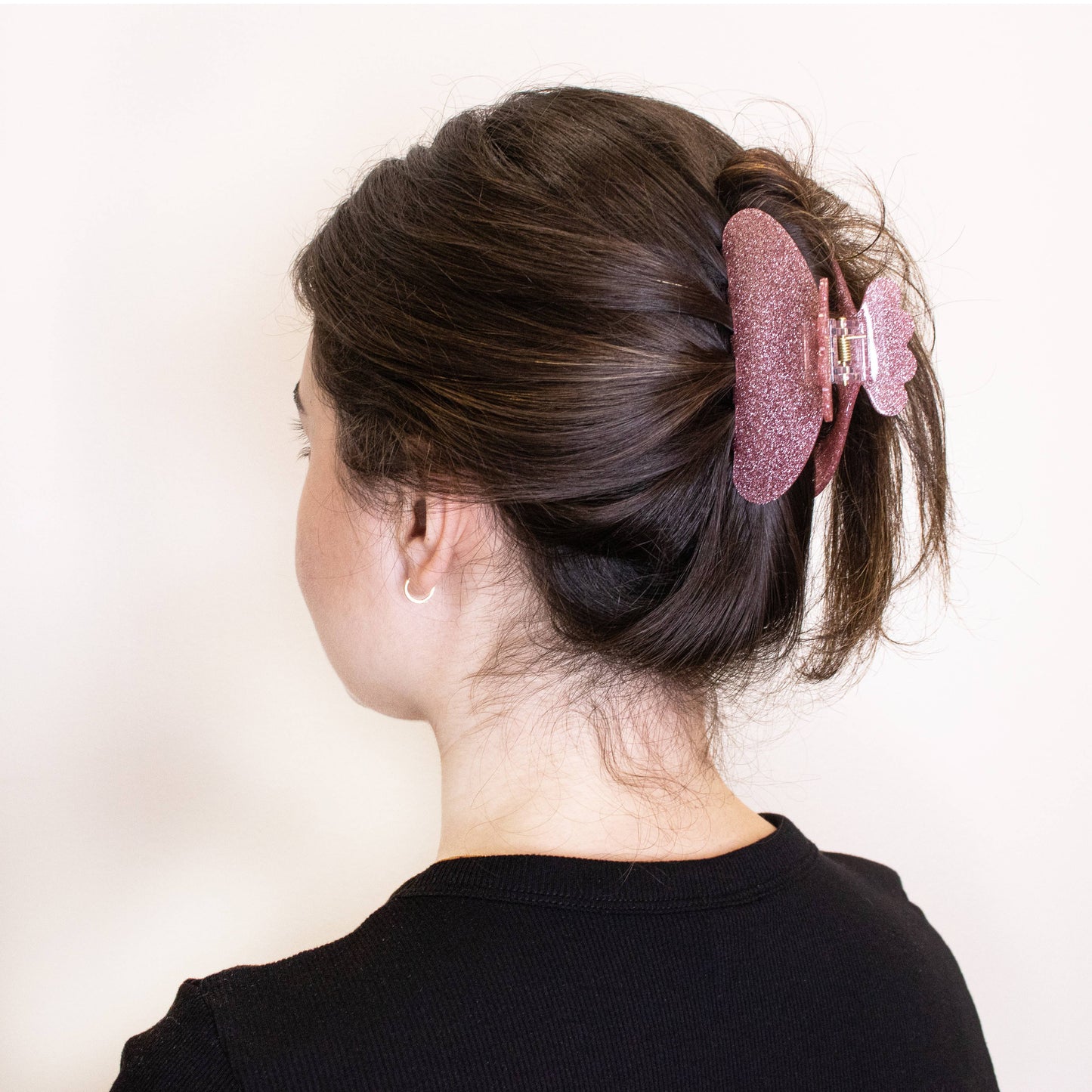 Frog Sac - Medium Round Glitter Hair Claw Clip