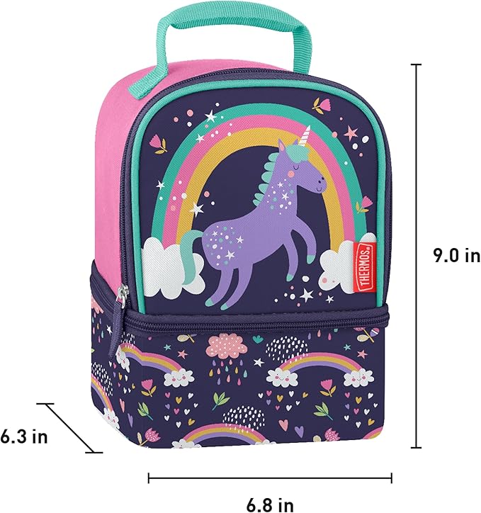 THERMOS Non-Licensed Dual Compartment Lunch Box with LDPE, Unicorn
