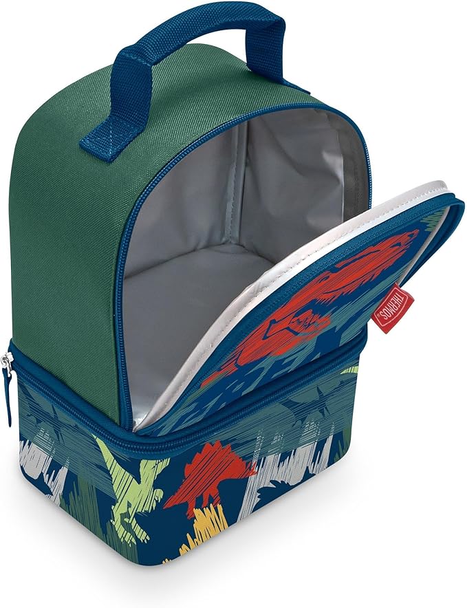 THERMOS Non-Licensed Dual Compartment Lunch Box with LDPE, Dinosaurs
