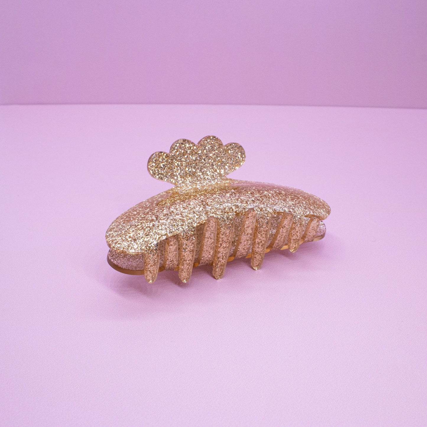 Frog Sac - Medium Round Glitter Hair Claw Clip