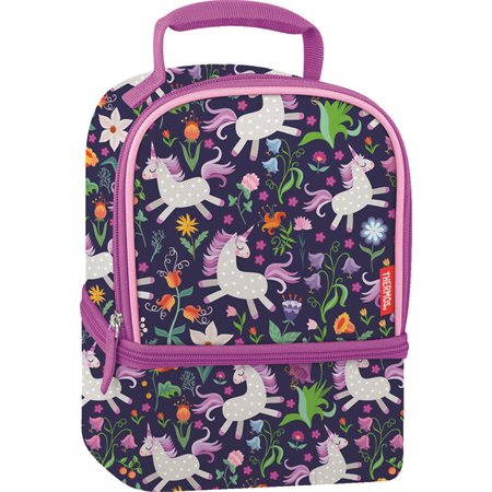 THERMOS Non-Licensed Dual Compartment Lunch Box with LDPE, Unicorn Blooms