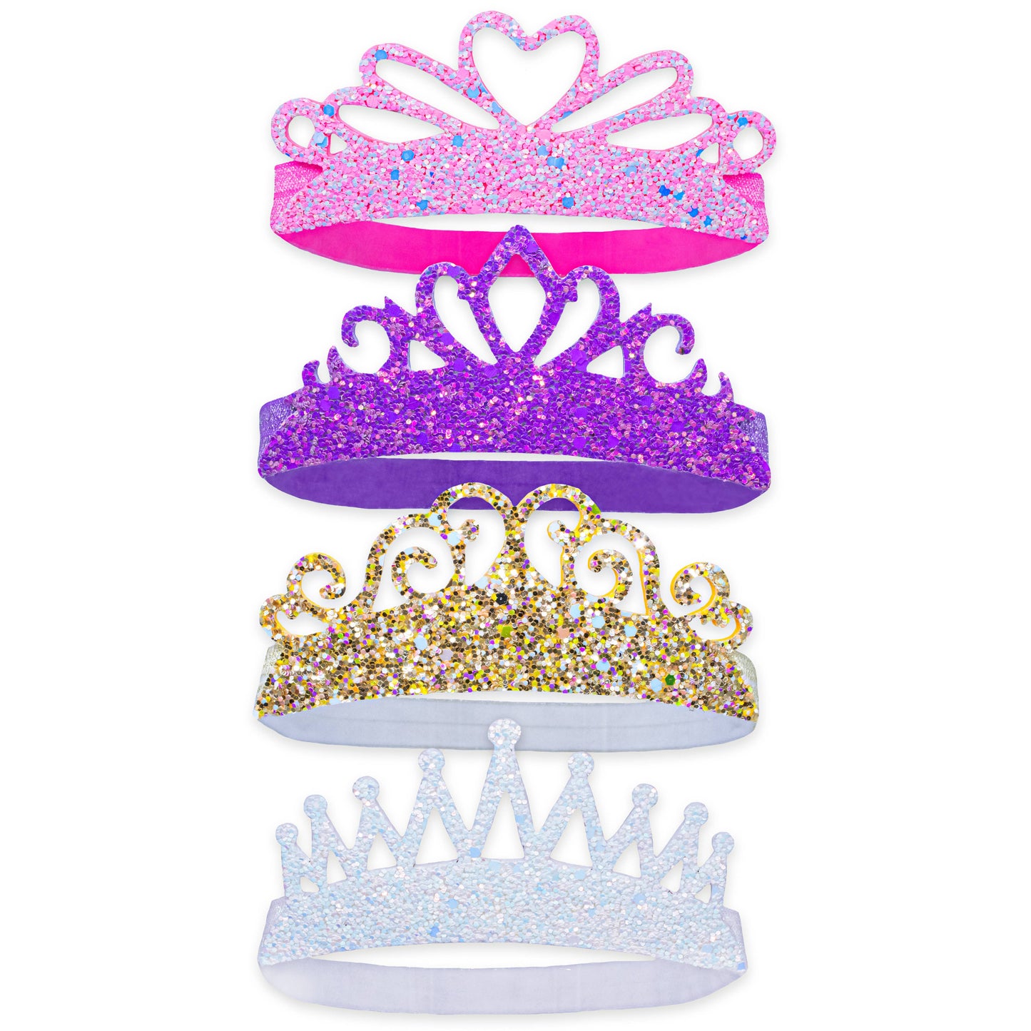 Frog Sac - Stretch Glitter Princess Tiara Headbands