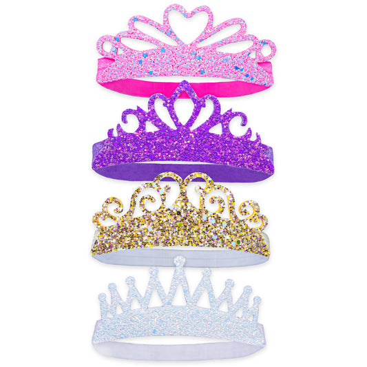 Frog Sac - Stretch Glitter Princess Tiara Headbands