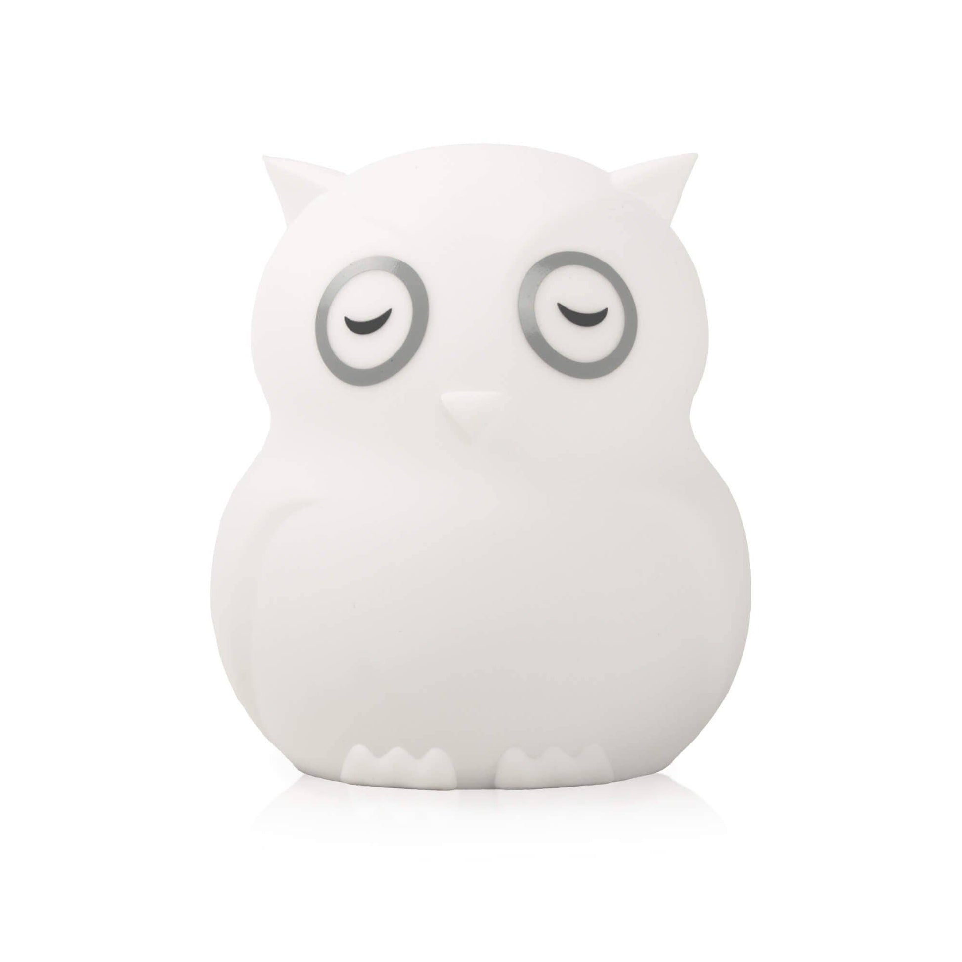 White owl-shaped night light on a white background