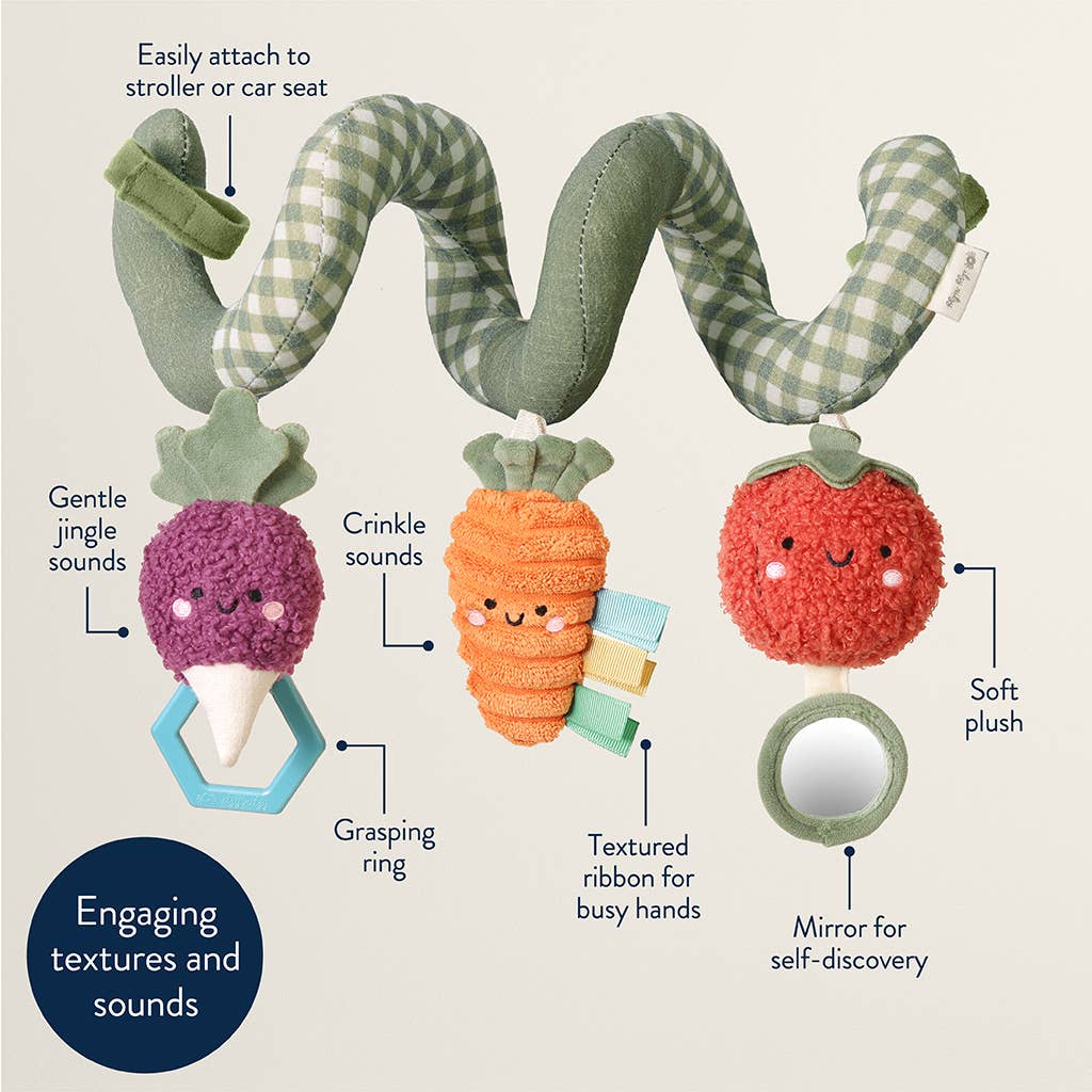 Itzy Ritzy - Itzy Bitzy Spiral Car Seat Activity Toy: Veggie